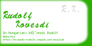 rudolf kovesdi business card